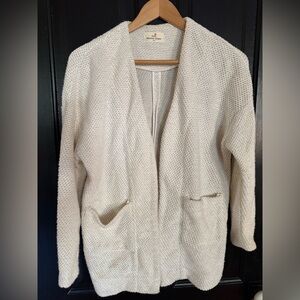 Marine Layer Cream Textured Cardigan